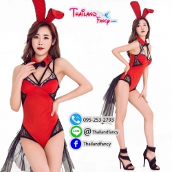 ชุดคอสเพลย์กระต่าย Cosplay Bunny ชุดบันนี่เกิร์ล ชุดกระต่ายบันนี่ ชุดเพลย์เกิร์ล ชุดแฟนซีกระต่ายเดรสคล้องคอขาวดำพร้อมหูกระต่ายเข้าเซ็ท สำเนา