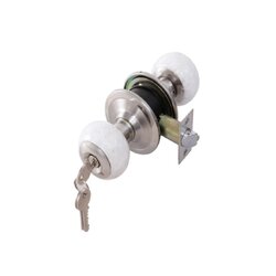 ลูกบิดห้องทั่วไป(489.93.710)หินอ่อนขาวสแตนเลส