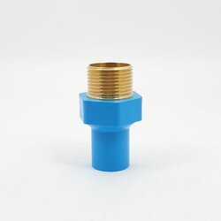 ข้อต่อตรงลดเกลียวนอกทองเหลือง-หนา ฟ้า REDUCING BRASS VALVE SOCKET-WS B