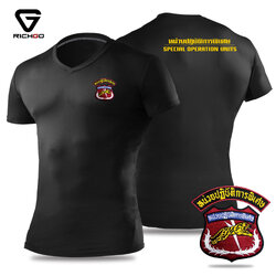 NVPL08-เสื้อยืดคอวีหน่วยปฏิบัติการพิเศษ(นปพ.)