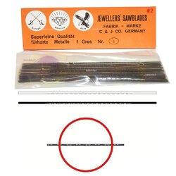 ใบเลื่อยฉลุ ตรานก อย่างดี 1กุรุส/12โหล/144ใบ/ชิ้น เบอร์1/0 ถึง เบอร์4 Jewellers sawblades made in germany