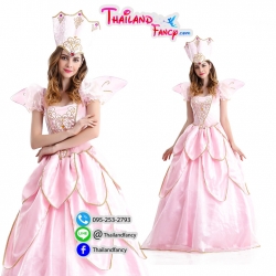 ชุดเช่าแฟนซีผู้หญิง ชุดเจ้าหญิงการ์ตูน Fairy Cosplay ชุดแฟรี่เทล ชุดแฟรี่ทิงเกอเบล ชุดนางฟ้าแฟรี่ ชุดเช่าราชินีเทพนิยายแฟรี่ สีชมพู