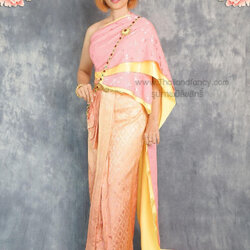 ชุดไทยการะเกด ชุดไทยสมัยสุโขทัย ชุดไทยอุ่นไอรัก ชุดไทยร่วมสมัย ชุดไทยโบราณ ชุดไทยสไบออเจ้า ชุดสไบทอลายสีโอรสกับผ้าถุงยกหน้านางไล่เฉดสี