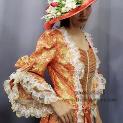 ชุดแฟนซีผู้หญิงสำหรับเช่า ชุดวิคตอเรียสีแดง ชุดเจ้าหญิงอังกฤษ ชุดผู้ดีอังกฤษ ชุดหลุยส์ฝรั่งเศส Victoria Cosplay ชุดเช่าเจ้าหญิงยุคเรเนซองค์โกธิคสีแดงสด