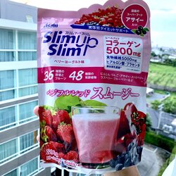 🔥โปรตีนไดเอท Asahi Slim up Slim Smoothie Berry Yoghurt -รสสมูตตี้ เบอร์รี่ โยเกิร์ต
