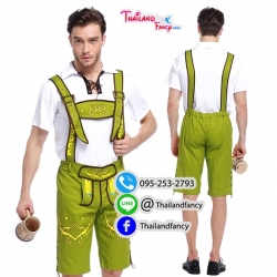 ชุดแฟนซี ชุดคอสเพลย์ ชุดอ๊อกโทเบอร์เฟสต์ ชุดบาวาเรียผู้ชาย Oktoberfest Beer เทศกาลเบียร์เยอรมัน ชุดหนุ่มเสริฟเบียร์ ชุดแฟนซีผู้ชายเสื้อขาวเอี๊ยมกางเกงขียว