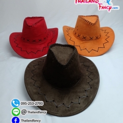 อุปกรณ์คอสเพลย์ อุปกรณืแฟนซี หมวกแฟนซีหนังเทียม หมวกหนังคาวบอย Cowboy Hat Cosplay หมวกคาวเกิร์ล หมวกหนังกลับ