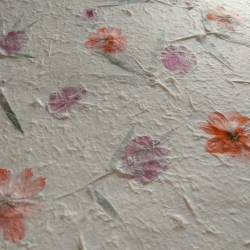 กระดาษสาหนาขรุขระมีลายดอกไม้ในตัว 2