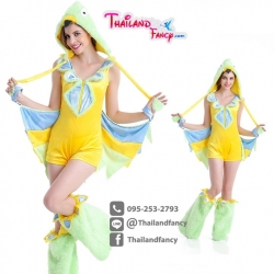 ชุดแฟนซี Cosplay Animal ชุดสัตว์โลกน่ารัก ชุดมาสคอต ชุดนกแก้ว 3 สี พร้อมฮู้ทหัวนกแก้ว