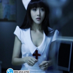 ชุดแฟนซีพยาบาลสาว ชุดอาชีพในฝัน ชุดพยาบาล ชุดผู้ช่วยหมอ ชุดยูนิฟอร์มนางพยาบาล เดรสขาวกระดุม 2 แถว