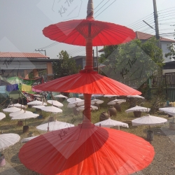 ร่มชั้นผ้าน้ำมัน สีส้ม ขนาด 12 14 17 ตามลำดับ พร้อมขาตั้ง ใช้งานได้ทันที