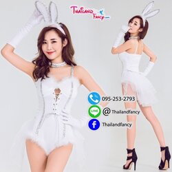 ชุดคอสเพลย์บันนี่เกิร์ล Cosplay Bunny ชุดกระต่ายบันนี่ ชุดกระต่ายวันพีช ชุดเพลย์เกิร์ล ชุดพีอาร์ ชุดแฟนซีสัตว์ ชุดแฟนซีกระต่ายสีขาวพร้อมหูกระต่ายเข้าเซ็ท