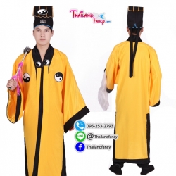 ชุดเช่าแฟนซีผู้ชาย เช่าชุดนักพรตจีน ชุดผู้คุมผีจีนโบราณ ชุดคนสั่งการผีดิบจีน ชุดคนคุมผีจีนหน้าขาว