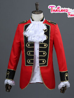 ชุดเช่าแฟนซีผู้ชาย ชุดเช่าเจ้าชายฝรั่งเศส ชุดเจ้าชายอังกฤษ ชุดสูทเจ้าชาย ชุดคู่เจ้าหญิงวิคตอเรีย ชุดประจำชาติฝรั่งเศสผู้ชาย ชุดสูทเจ้าชายสีแดงยุคเรเนซองค์ของฝรั่งเศส