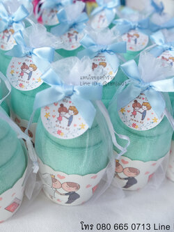 ของชำร่วยงานแต่ง ไอเดียของชำร่วย ผ้านาโนม้วนไอติม ในถุงไหมแก้ว ขนาดผ้าเช็ดผม ของชำร่วยงานมีประโยชน์