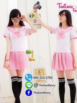 ชุดแฟนซีนักเรียน ชุดคอสเพลย์ ชุดนักเรียนญี่ปุ่น ชุดคอซอง ชุดนักเรียนนานาชาติ ชุดนักเรียนเซ็กส์ซี่ ชุดนักเรียนแฟนซีสีชมพูรุ่นปกทหารเรือ