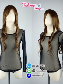 ชุดแฟนซี ชุดแต่งคอสเพลย์ Body Suit Stocking ชุดกันโป๊ ชุดบอดี้สูท ชุดเสื้อซับใน ชุดบอดี้สูทผ้าตาข่ายจิ๋วยืด4ด้าน สีดำ