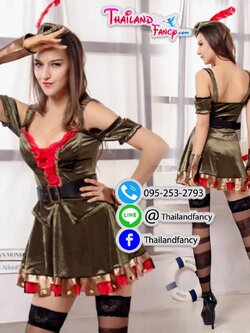 ชุดเช่าแฟนซีผู้หญิง ชุดสาวปีเตอร์แพน ชุดการ์ตูน ชุดภาพยนตร์ดิสนีย์ Peter Pan Costume ชุดแฟนซีสีเขียว ปีเตอร์แพนหญิง