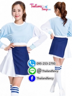 ชุดวงเกาหลี Cover Dance Cosplay ชุดวงเกิร์ลกรุ๊ป WJSN-Cosmic Girls ชุดเต้นแดนเซอร์ ชุดโคฟเวอร์แดนซ์เกาหลี ชุดเชียร์สีฟ้าขาว