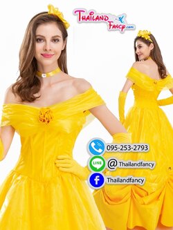 ชุดแฟนซีผู้หญิงสำหรับเช่า Belle Costume เช่าชุดแฟนซีเจ้าหญิงเทพนิยาย Beauty and the Beast ชุดเช่าเจ้าหญิงเบลล์การ์ตูนบิวตี้แอนด์เดอะบีสท์