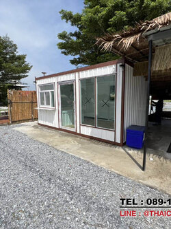 ตู้ร้านกาแฟ ผนังเมทัลชีท ขนาด 3x5x2.50ม. พร้อมเคาน์เตอร์ พร้อมเปิดร้าน