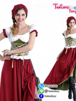 ชุดเชียร์เบียร์ Oktoberfest ชุดเบียร์เยอรมัน ชุดบาวาเรีย ชุดเมดแม่บ้าน ชุดสาวเสริฟ พร้อมผ้าโพกผม