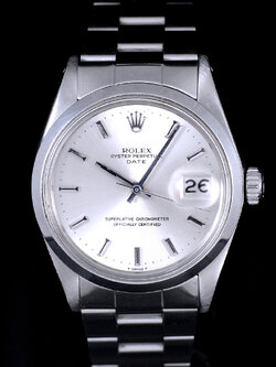 Rolex Date Ref.1500 หน้าปัดสีเงิน สายOysterแท้ ปี1974 Automatic ขนาด 34 mm