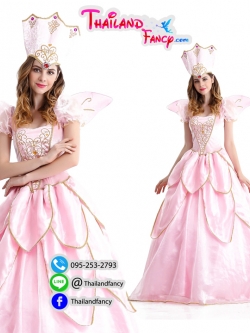 ชุดเช่าแฟนซีผู้หญิง ชุดเจ้าหญิงการ์ตูน Fairy Cosplay ชุดแฟรี่เทล ชุดแฟรี่ทิงเกอเบล ชุดนางฟ้าแฟรี่ ชุดเช่าราชินีเทพนิยายแฟรี่ สีชมพู