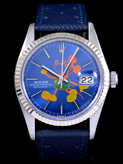 Rolex DateJust Ref.16014 หน้าปัดMickey Mouse ขอบหยักทองคำขาว นาฬิกาปี1980 Automatic ขนาด 36 mm