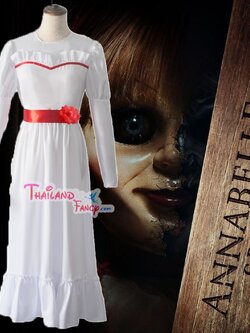 ชุดแฟนซีปีศาจสาว ชุดฮาโลวีน Annabelle Cosplay ชุดแอนนาเบลล์ ชุดผีซอมบี้ผู้หญิง ชุดตุ๊กตาแอนนาเบลล์ ชุดตุ๊กตาผีกลับบ้าน
