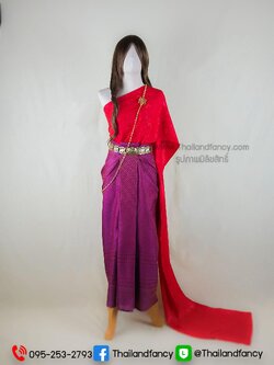 ชุดไทยย้อนยุค ชุดไทยสมัยอยุธยา ชุดไทยอุ่นไอรัก ชุดไทยร่วมสมัย ชุดไทยสไบออเจ้า ชุดสไบทอลายกับผ้าถุงจีบหน้านาง