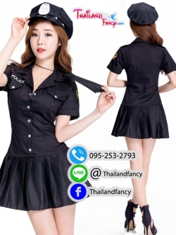 ชุดแฟนซีตำรวจหญิง ชุดอาชีพในฝัน ชุดคอสเพลย์ตำรวจ Police Cosplay ชุดผู้พิทักษ์สันติราษฎร์ ชุดตำรวจสาวเดรสสีดำพร้อมหมวก