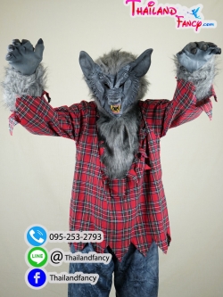 ชุดเช่าแฟนซีผู้ชาย ชุดเช่าหมาป่า ชุดคู่หนูน้อยหมวกแดง ชุดการ์ตูน ชุดหมาป่าจิ้งจอก ชุดเช่าหมาป่าพร้อมหน้ากากหมาป่าและมือ