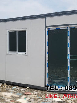 ตู้ออฟฟิต ผนัง สำเร็จรูป ขนาด 3x6x2.50ม. ประตูบานเลื่อนกระจก