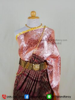 ชุดไทยย้อนยุค ชุดไทยอุ่นไอรัก ชุดไทยสมัยอยุธยา ชุดไทยร่วมสมัย ชุดสไบออเจ้า ชุดสไบทอลายกับผ้าถุงจีบหน้านาง