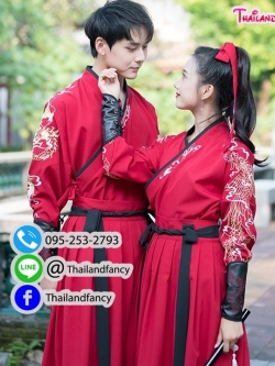 ชุดเช่าแฟนซีผู้ชาย เช่าชุดจอมยุทธ์ผู้ชาย ชุดแฟนซีนานาชาติ ชุดจีนโบราณ ชุดเจ้ายุทธจักร ชุดจีนกำลังภายในชาย ชุดเช่าจอมยุทธชุดสีแดงกระโปรงแดง