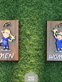 ป้ายห้องน้ำ ธีมชาวนา