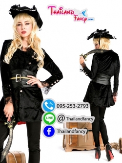 ชุดเช่าแฟนซีผู้หญิง ชุดโจรสลัดสาว ชุดแจ็ค สแปร์โรว์หญิง Pirate of the Caribbean Cosplay ชุดโจรสลัดสีดำ