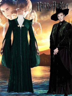 ชุดเช่าแฟนซีผู้หญิง (ชุดเช่า) ชุดแม่มดฮาโลวีน ชุดครูแฮรี่พอตเตอร์ Halloween Witch Costume ชุดศาสตราจารย์มักกอนนากัล แห่งฮอกวอตส์