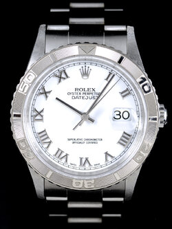 **HOLD** Rolex Datejust ThunderBird SeriesK Ref.16264 หน้าปัดขาวกระเบื้อง หลักโรมัน ขอบทองคำขาว กระจกSapphire สายOysterแท้ ปี2000 Automatic ขนาด 36 mm