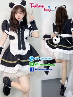ชุดแฟนซีแม่บ้าน ชุดสาวใช้ ชุดเมดการ์ตูนญี่ปุ่น Maid Cosplay ชุดเมดเจ้าหญิงโลลิต้า ชุดเมดอะนิเมะ ชุดเมทแม่บ้านการ์ตูนแพนด้า