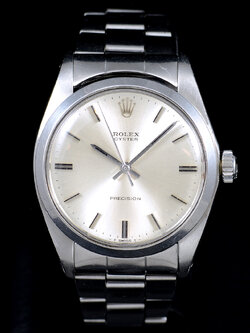 Rolex Ref.6426 หน้าปัดสีเงิน สายOysterแท้ ตัวเรือนไม่เคยขัด มีใบ ปี1973 ไขลาน ขนาด 34 mm