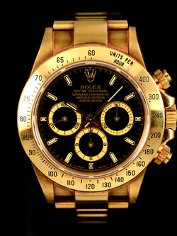 **SOLD**Rolex Cosmograph Daytona Ref.16528 Zenith Movement หน้าปัดสีดำ ตัวเรือนทองคำ สายแท้ทองคำ18k ปี1993 Automatic ขนาด 40 mm