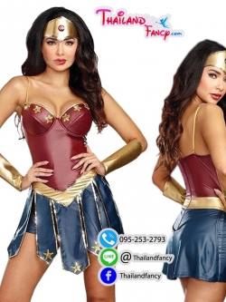ชุดแฟนซีวันเดอร์วูแมน ชุดซุปเปอร์ฮีโร่ผู้หญิง Wonder Woman Costume ชุดการ์ตูน ชุดคอสเพลย์หนังเทียมสายเดี่ยววันเดอร์ วูแมน