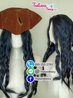 วิกผมโจรสลัดแฟนซี วิกผมหยิกโจรสลัดแจ๊คสแปร์โรว์ Pirate of the Caribbean วิกผมเปียโจรสลัดแบบกัปตันแจ๊ค วิกผมยาวโจรสลัดชาย