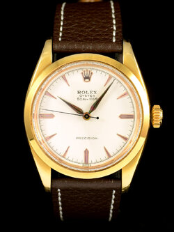 Rolex Oyster Ref.6427 หน้าปัดสีขาว ตัวเรือนชุบทอง นาฬิกาปี1959 ไขลาน ขนาด 34 mm