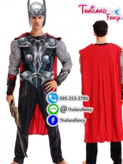 ชุดเช่าแฟนซีผู้ชาย ชุดเทพเจ้าทอร์ ชุดซุปเปอร์ฮีโร่ ชุดการ์ตูน ชุดอเวนเจอร์ Thor Cosplay ชุดเช่าเทพเจ้าสายฟ้า ทอร์แบบมีกล้าม