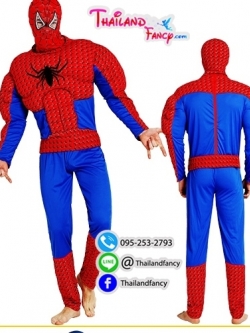 ชุดเช่าแฟนซีผู้ชาย ชุดซุปเปอร์ฮีโร่ ชุดการ์ตูน ชุดสไปเดอร์แมน ชุดไอ้แมงมุม Spider Man Cosplay ชุดเช่าสไปเดอร์แมนแบบมีกล้าม