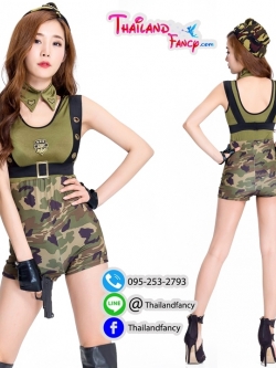 Army Cosplay ชุดทหารบกหญิง ชุดอาชีพในฝัน ชุดทหารอาร์มมี่ ชุดทหารหญิง ชุดแฟนซีทหารลายพราง เดรสกางเกงมีเอี๊ยม