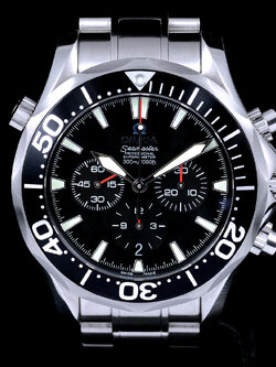 Omega Seamaster Professional Diver 300M Chronograph 2594.52.00 หน้าปัดสีดำ สายเหล็กแท้ มีกล่อง+ใบ นาฬิกาปี2009 Automatic ขนาด 42 mm